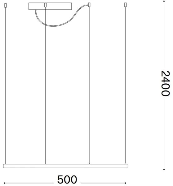 Ideal Lux - Lustră LED suspendată pe cablu ORACLE SLIM LED/33W/230V 3000K 50x50 cm negru