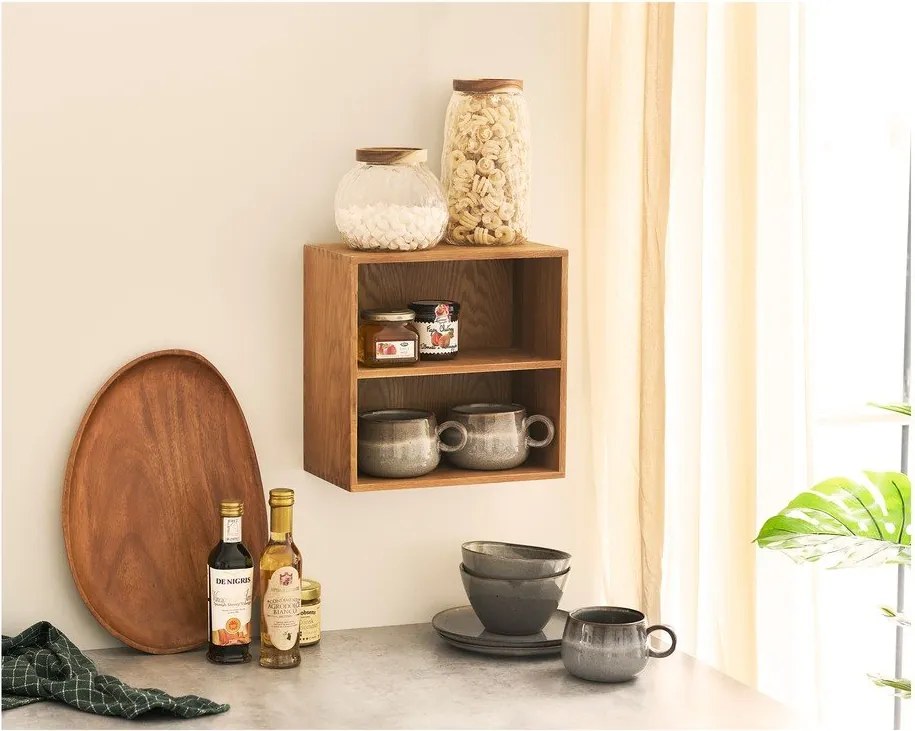 Raft în culoare naturală etajat din lemn de stejar 18 cm Townsville – House Nordic