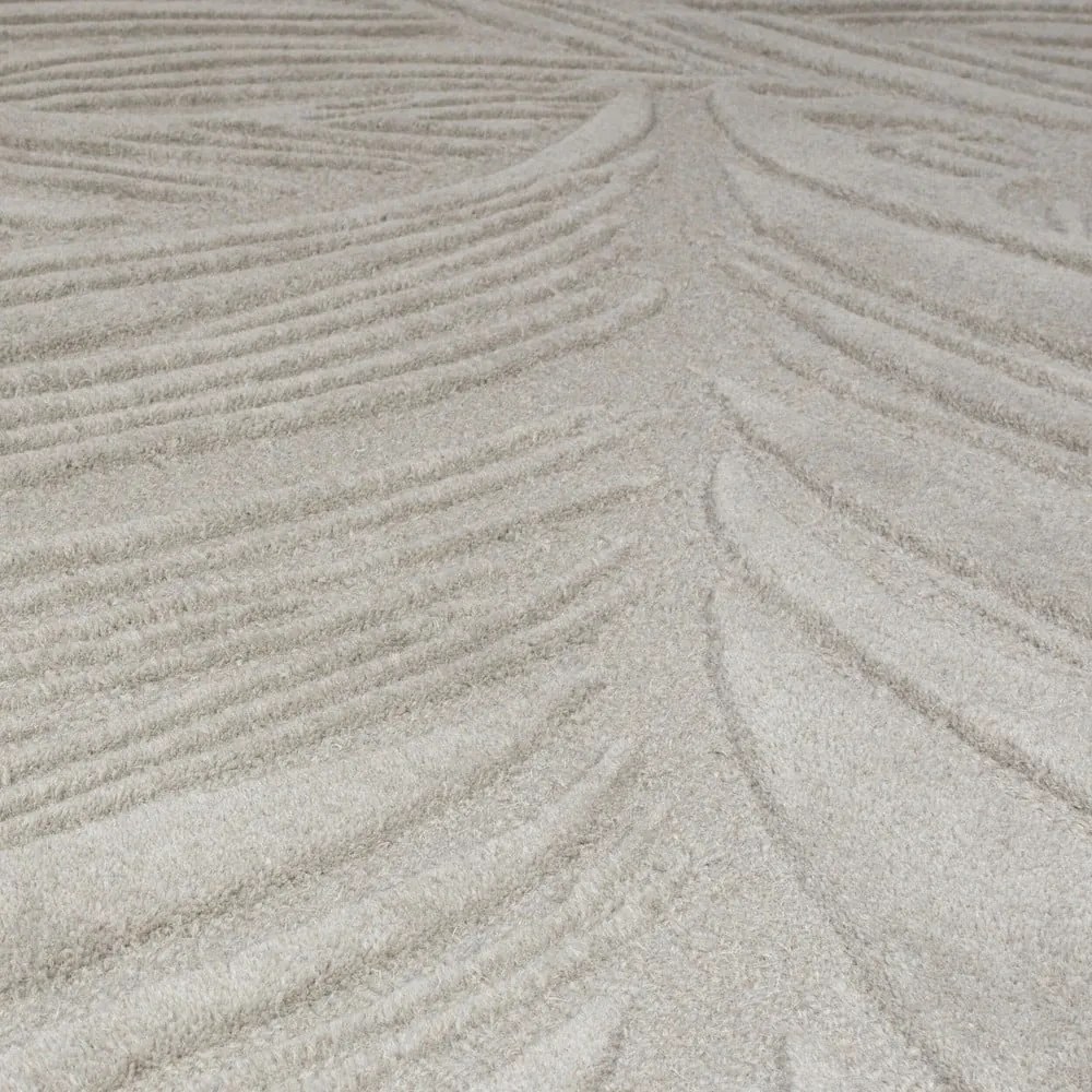 Covor din lână Flair Rugs Lino Leaf, 120 x 170 cm, gri