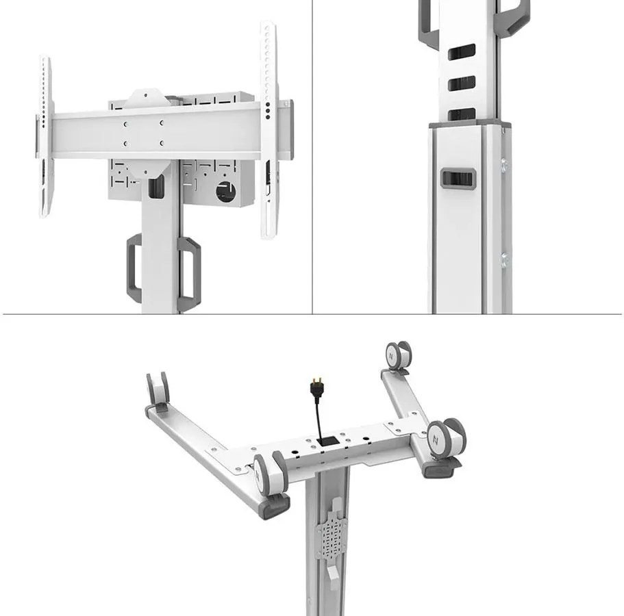 Stand podea mobil NM MUp 37-75" 70kg alb