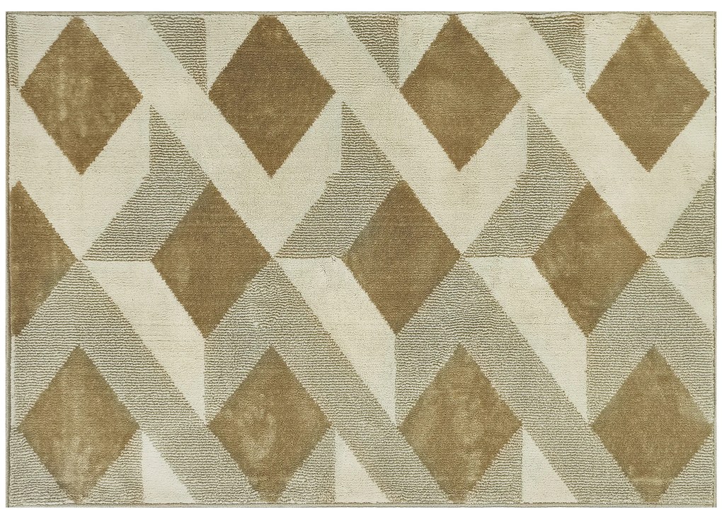 HOMCOM Covor Modern Hipoalergenic și Lavabil cu Efect 3D 230x160cm Galben | Aosom Romania