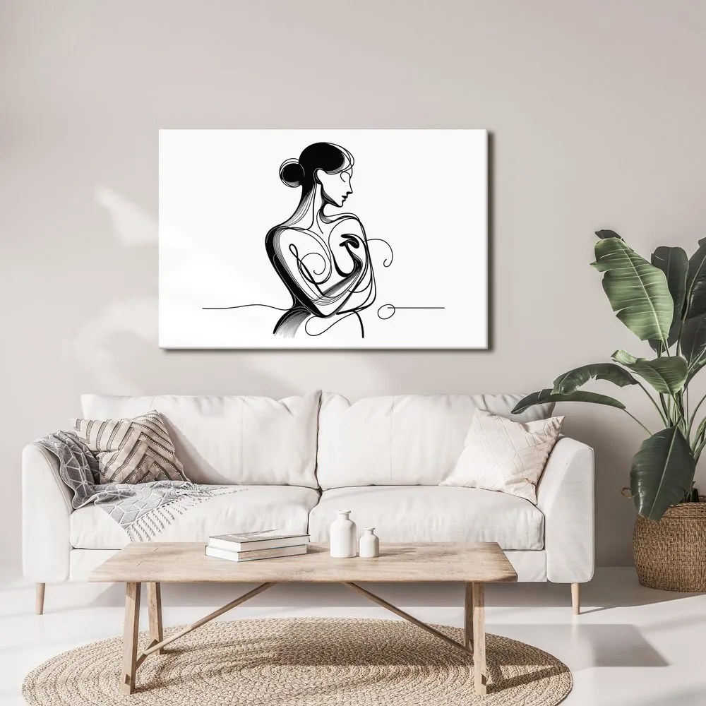 Tablou corp feminin în linii artistice