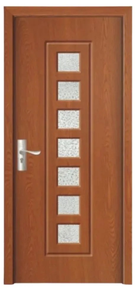 Usa Interior din MDF Novo Doors ND236, Cadru din Lemn Masiv, Geam Sablat, KIT COMPLET, Toc , Manere si balamale incluse (Culoare: Wenge, Toc: