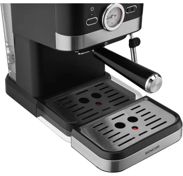 Espressor Sencor 1050W/230V negru/crom mat