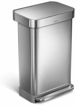 Simplehuman Coș de gunoi cu pedală 45 l, argintiu, 45 l