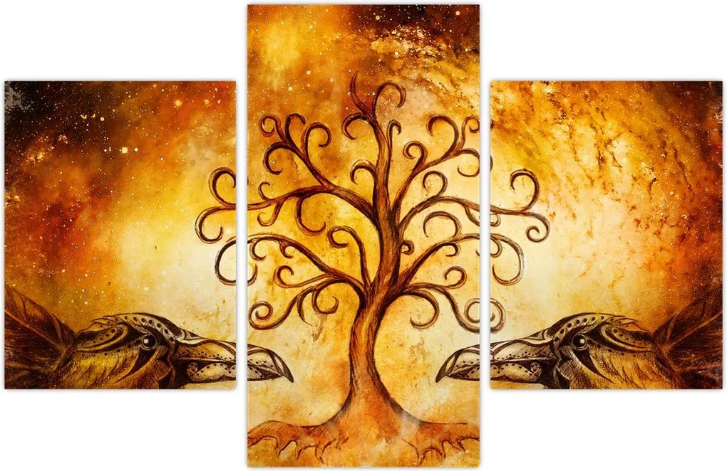 Tablou natural abstract cu copac (90x60 cm)