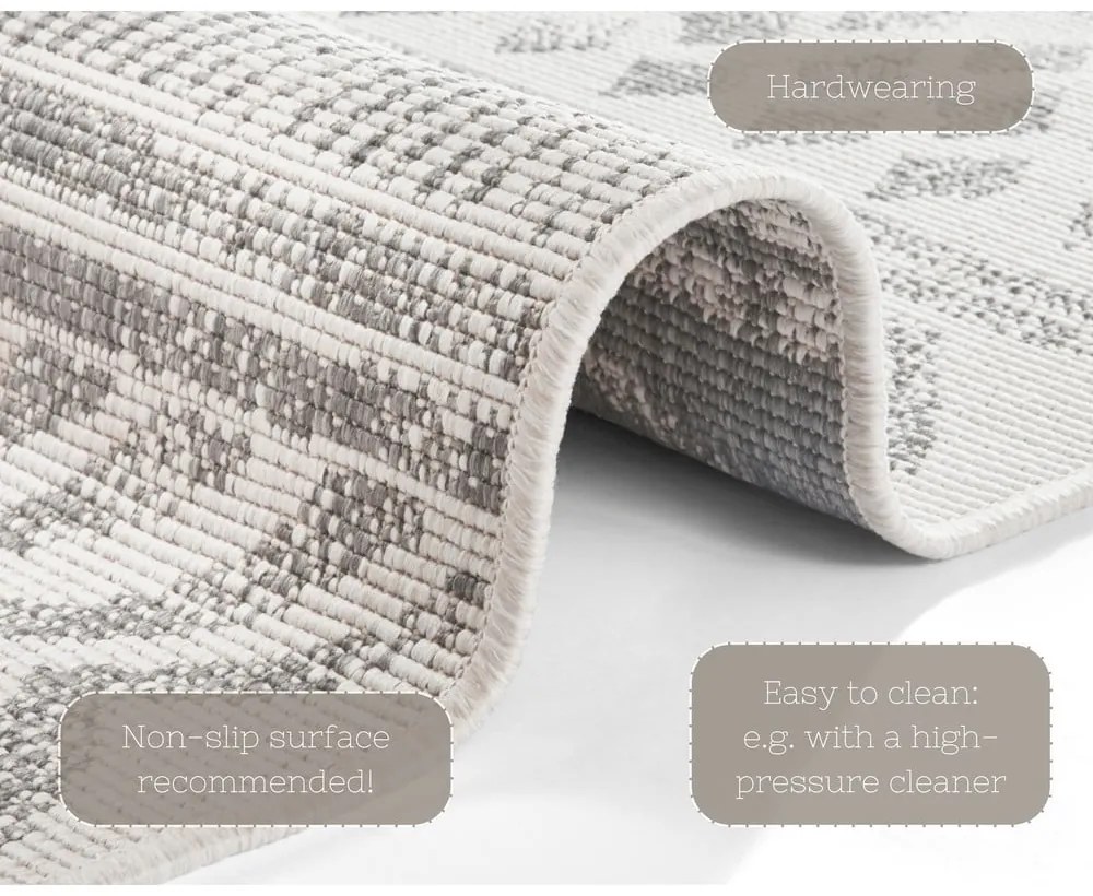 Covor adecvat pentru exterior NORTHRUGS Biri, 120 x 170 cm, gri-crem