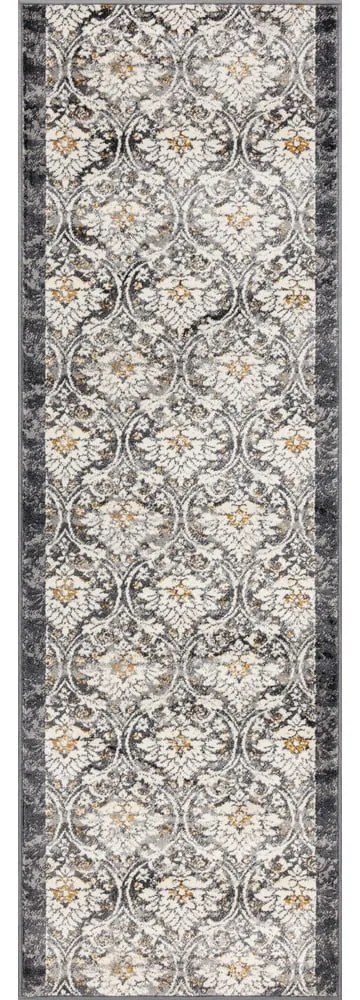 Covor tip traversă gri închis-fildeș 80x250 cm Soft Viskan – FD