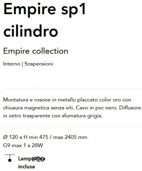 Pendul design modern Empire sp1 cilindro