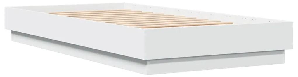839637 vidaXL Cadru de pat, alb, 75x190 cm, lemn prelucrat