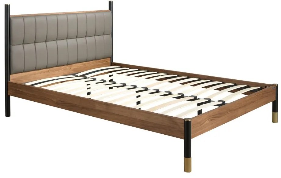 Pat dublu tapitat design LUX Dark grey, 160x200cm
