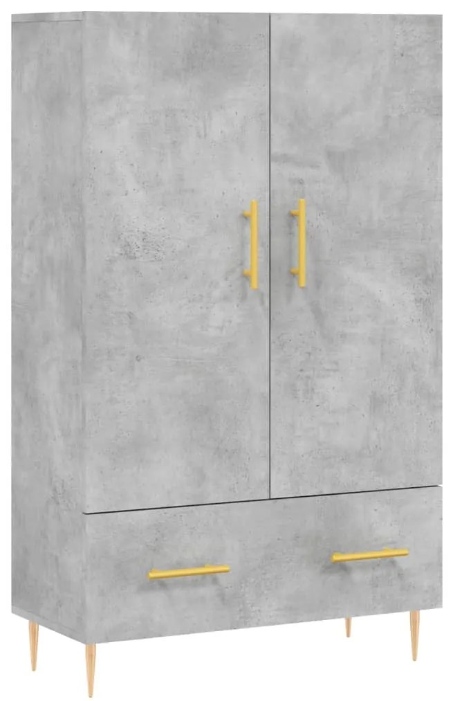 vidaXL Dulap înalt, gri beton, 69,5x31x115 cm, lemn prelucrat