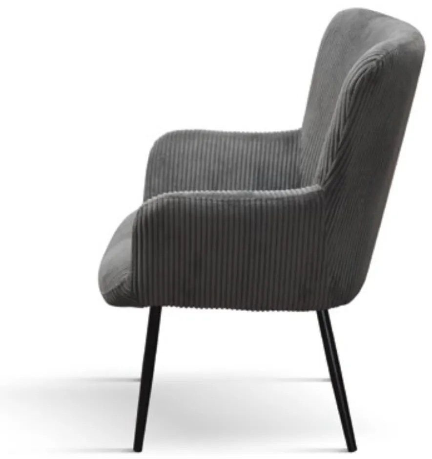 Fotoliu Cielo, structura metalica, Catifea Reiata - GRI INCHIS
