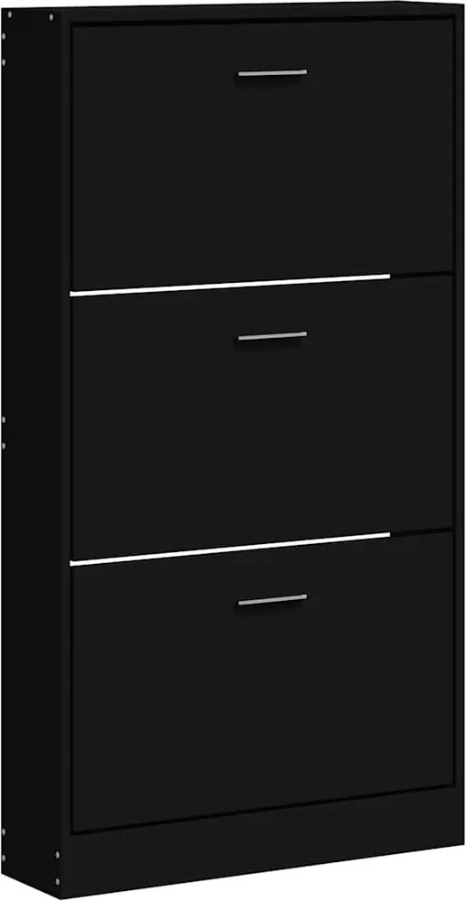 vidaXL Pantofar, negru, 59x17x108 cm, lemn compozit