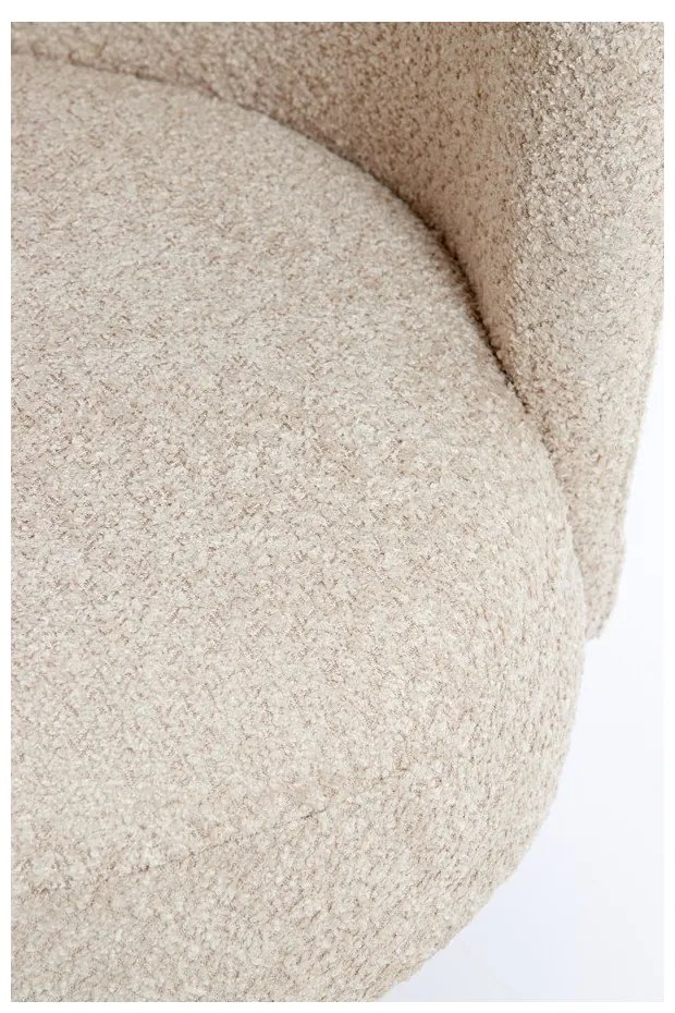 Fotoliu crem cu tapițerie din stofă bouclé Dieyda – Light & Living
