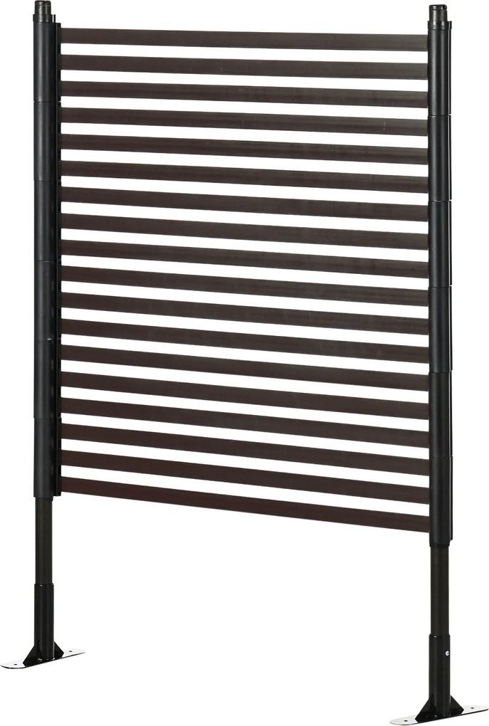 Outsunny Panou gard de grădină paravan metalic exterior cu picioare sau țăruși de înfigere, modular, 93L x 22l x 124H cm | Aosom Romania
