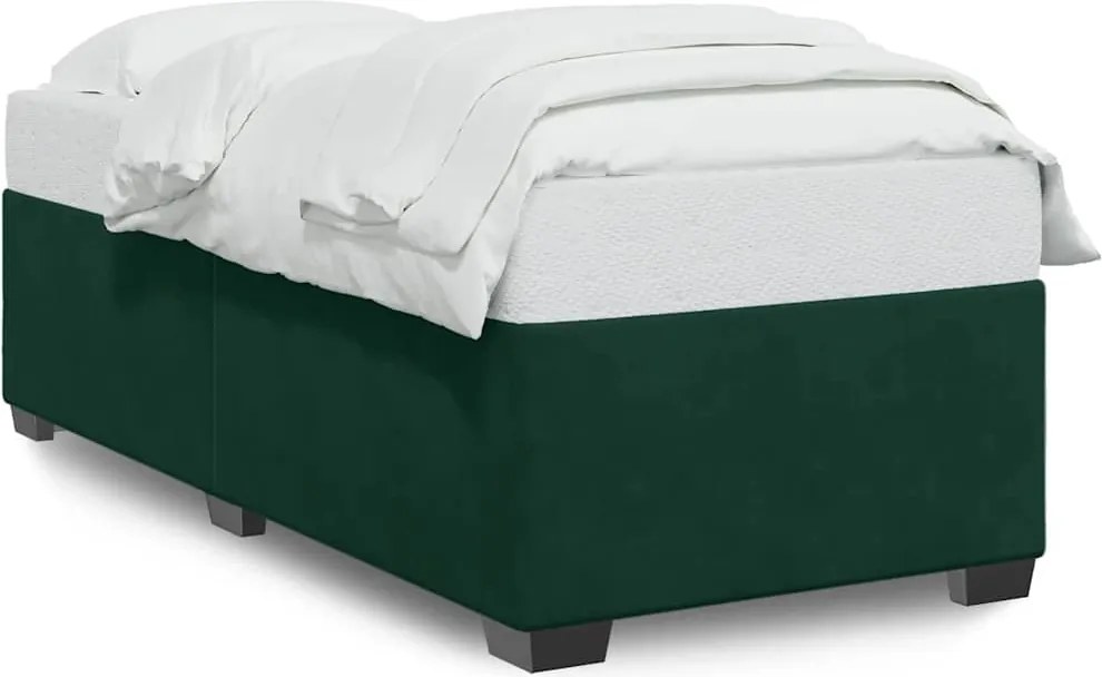 vidaXL Cadru de pat fără saltea, verde închis, 90x190 cm, catifea