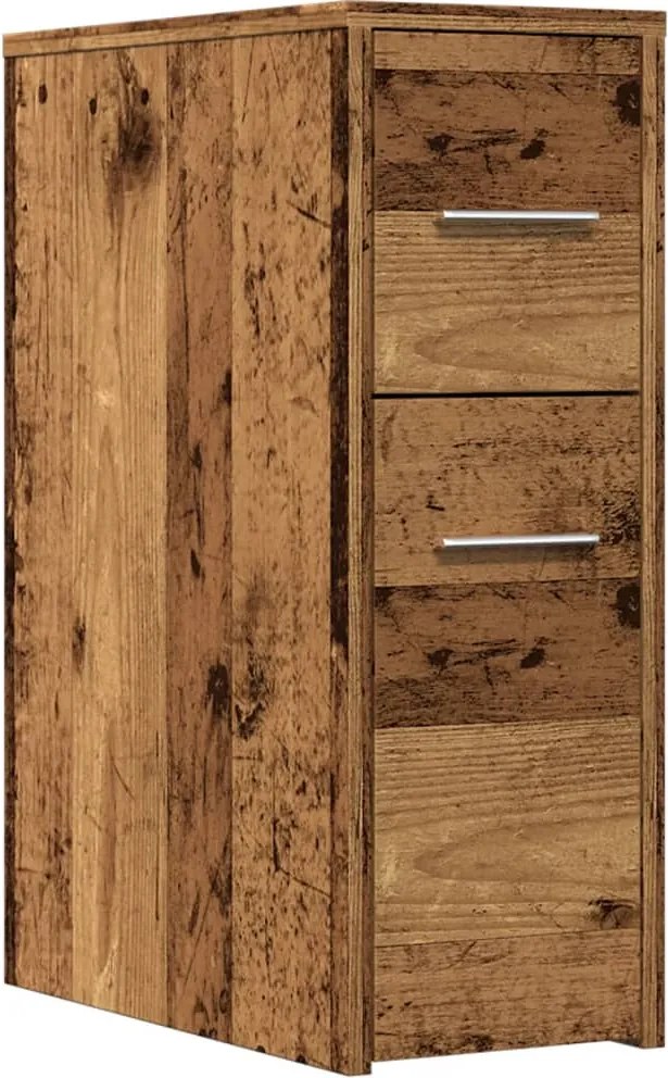 vidaXL Dulap de baie îngust cu roți, lemn vechi, lemn prelucrat