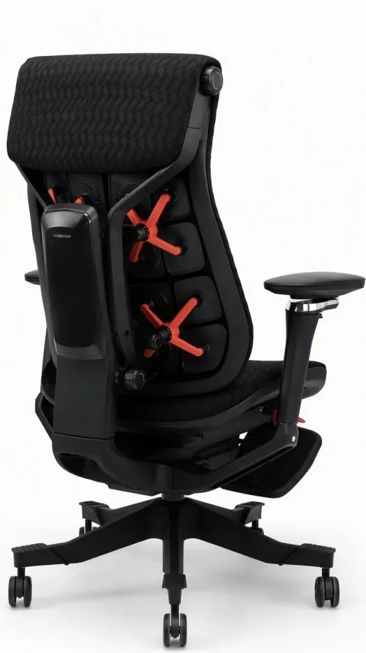 Scaun ergonomic ANEW ARYSE R9, Cotiere 5D, Suport lombar reglabil, Șezut glisant, Reclinare cu blocare în 4 poziții, Suport pentru picioare, Negru