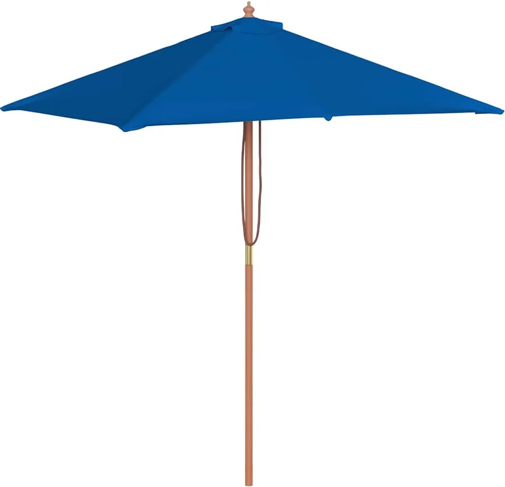 vidaXL Umbrelă de soare de grădină, stâlp lemn, albastru, 150x200 cm
