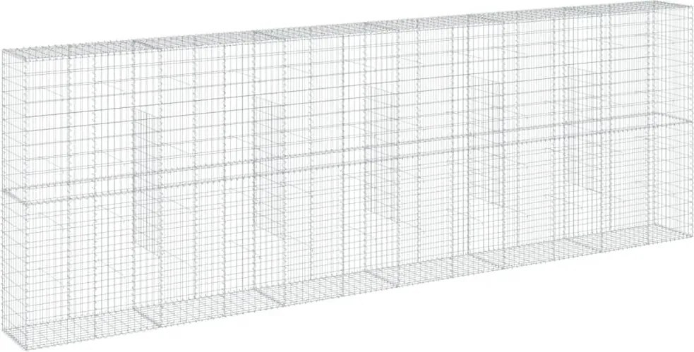 vidaXL Coș gabion cu capac, 600x50x200 cm, fier galvanizat
