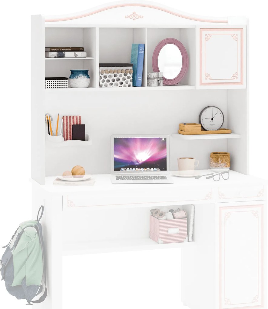 Biblioteca pentru birou din PAL Selena Pink 117x102x28 cm