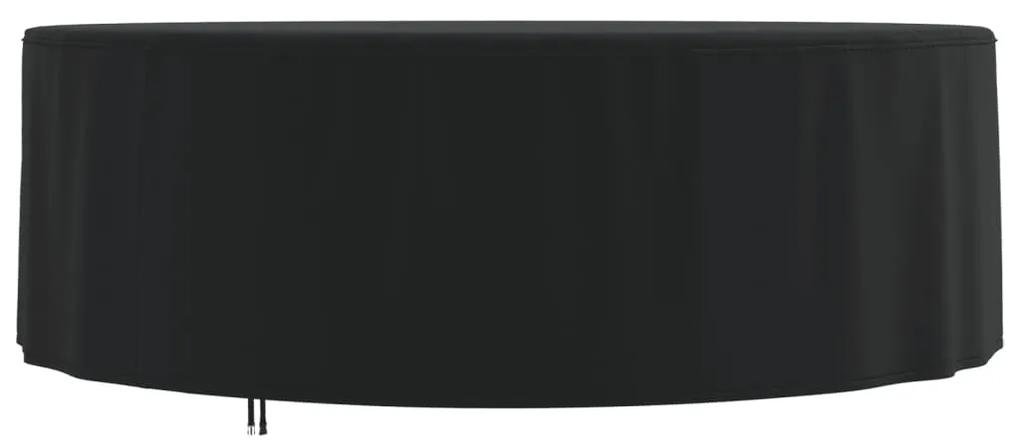 Husa mobilier de gradina rotunda negru O 244x71 cm Oxford 420D