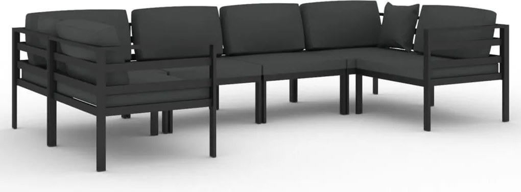 vidaXL Set mobilier de grădină cu perne, 6 piese, antracit, aluminiu