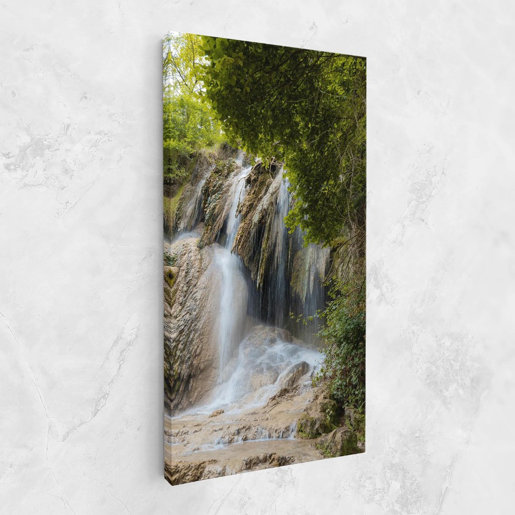 Tablou Canvas, 100x200cm, Dormitor si Living, Peisaje, Cascade, Forest Waterfall View
