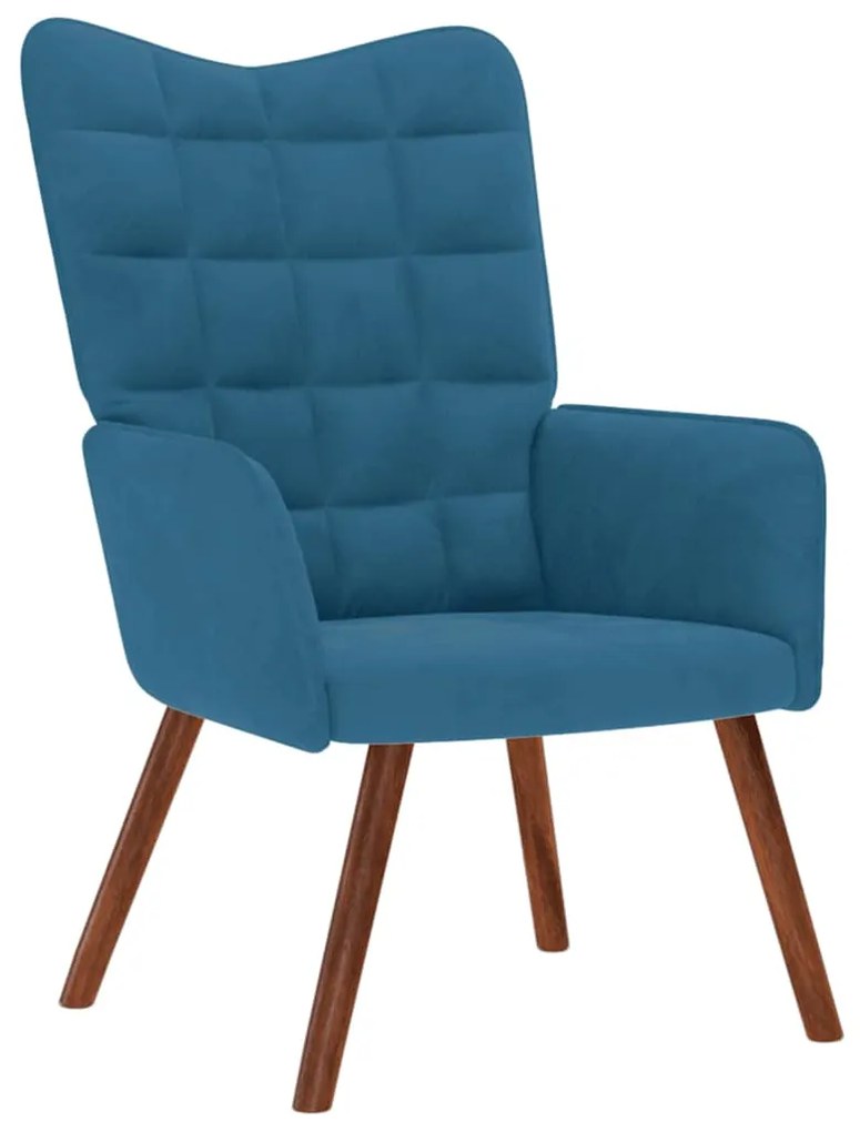 vidaXL Scaun de relaxare, albastru, catifea