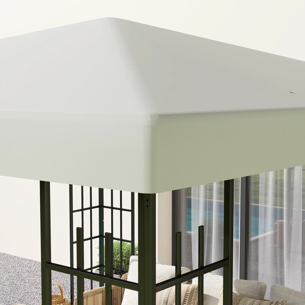Outsunny 3 x 3 m Ersatzplane pentru pavilion, pânză pentru pavilion de grădină, cu găuri de drenaj, protecție UPF30+, Gri deschis | Aosom Romania