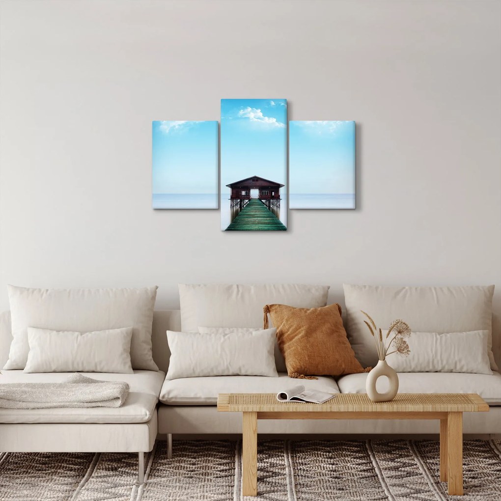 Tablou cu casă pe mare (90x60 cm)