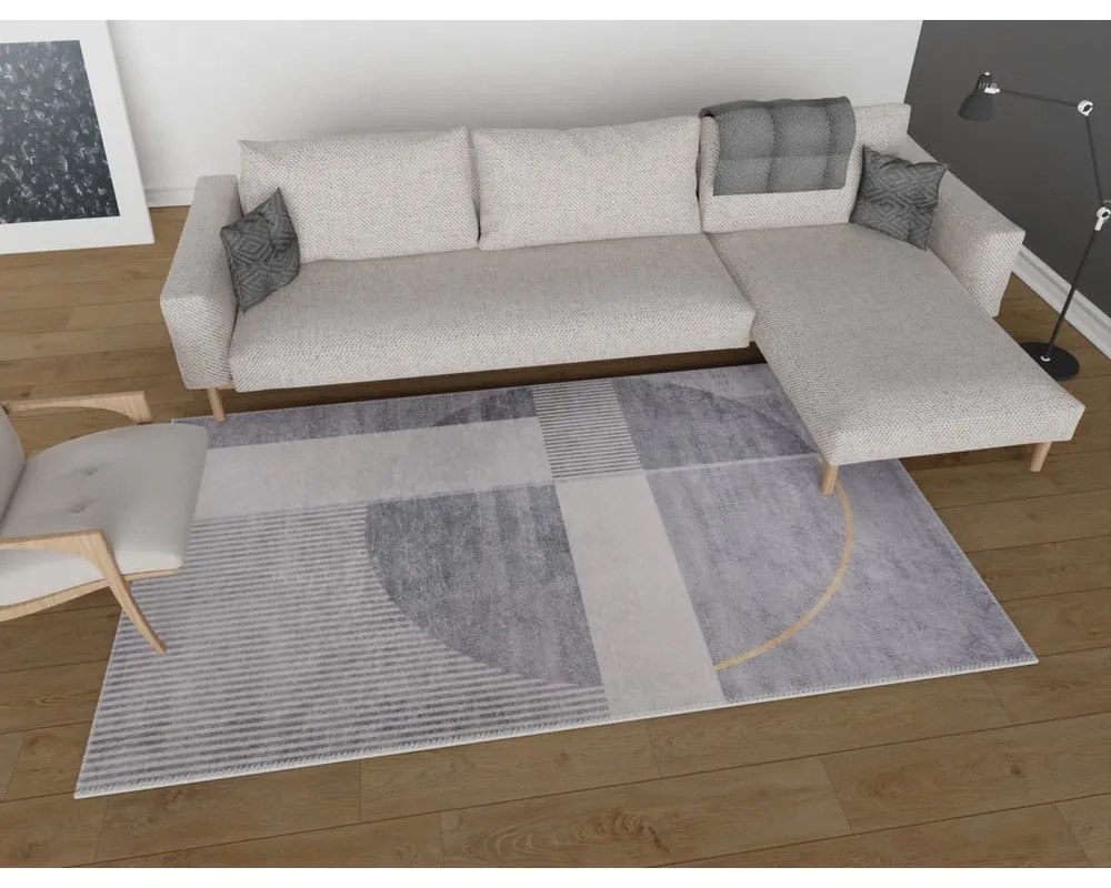 Covor tip traversă gri lavabil 80x200 cm – Vitaus