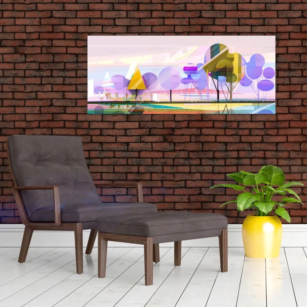 Tablou - Peisaj, abstracție (120x50 cm)