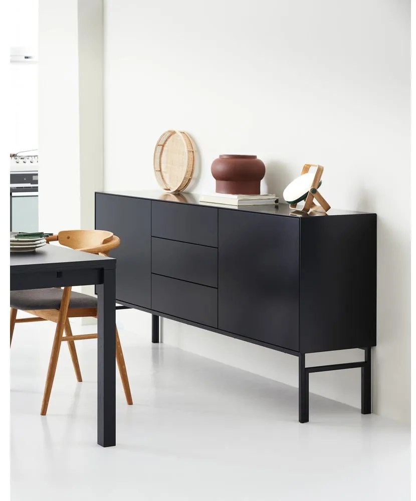 Comodă joasă neagră cu sertare 180x89 cm Edge by Hammel - Hammel Furniture