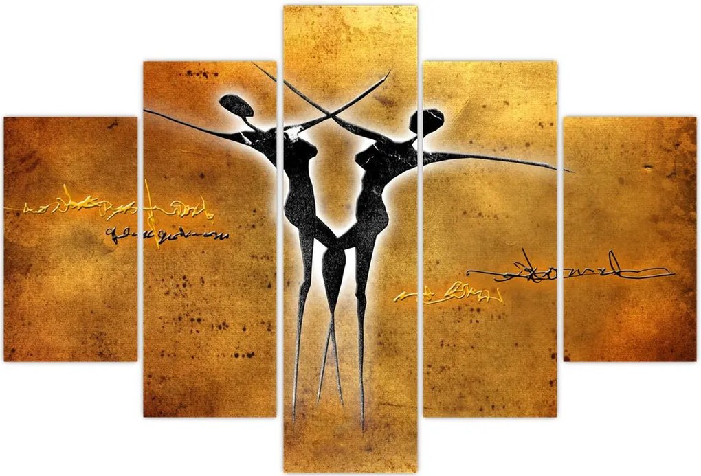 Tablou perechii dansând pictate (150x105 cm)