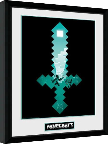 Poster înrămat Minecraft - Diamond Sword