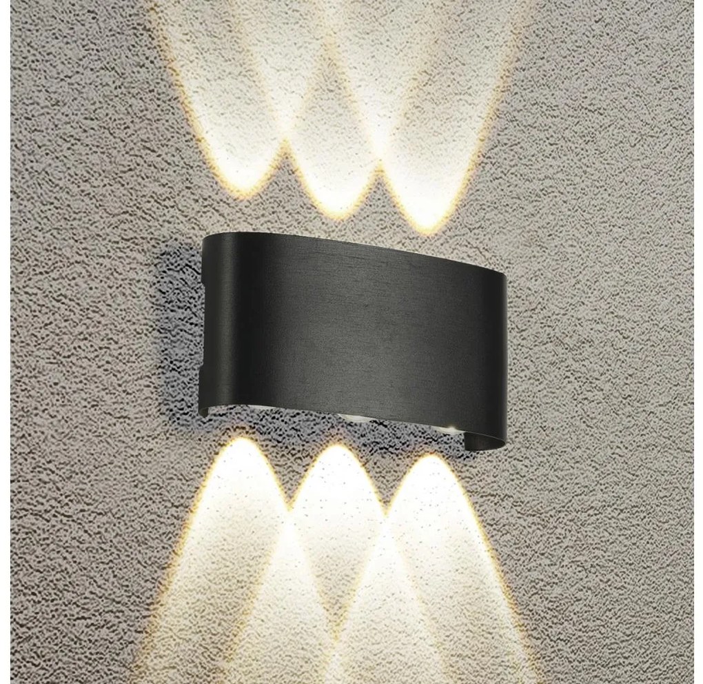 Brilagi - Aplică LED de exterior FLAREBOX, 6W, 230V, neagră, IP65