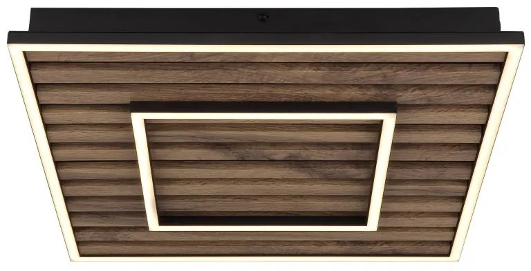 Plafoniera LED riflaj MDF cu efect de lemn WOODY 45x45cm