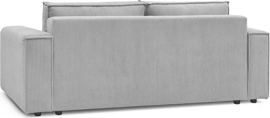 Canapea gri deschis extensibilă cu tapițerie din catifea reiată 245 cm Nihad – Bobochic Paris