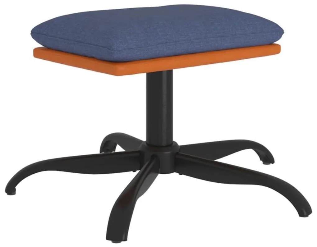 vidaXL Taburet, albastru, 60x60x36 cm, material textil și piele eco