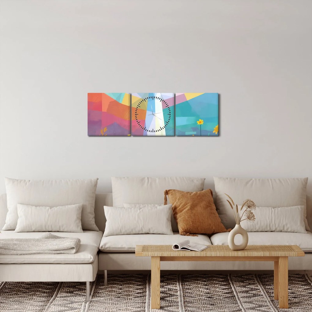 Tablou - Păzitorul florilor (cu ceas) (90x30 cm)