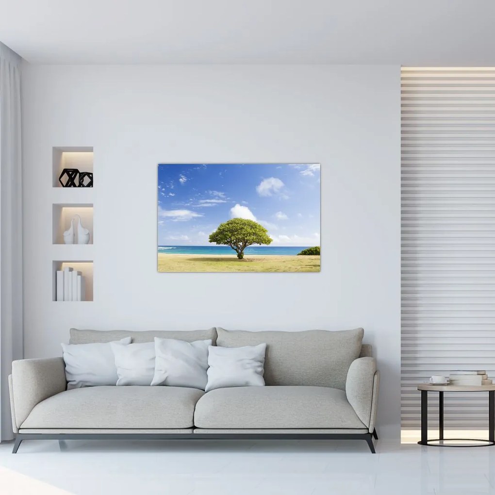 Tablou plaja cu copac (90x60 cm)