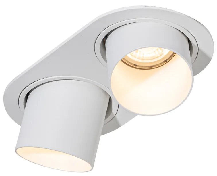 Spot încastrat rotund alb GU10 50mm cu 2 lumini - Installa
