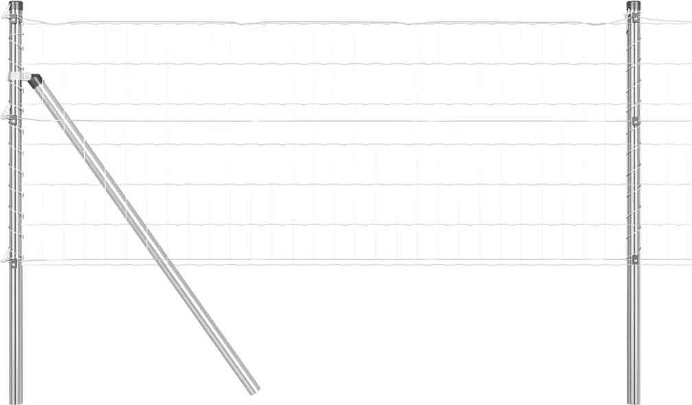 vidaXL Gard cu Stâlp Argintiu 0,6 x 25 m Oțel și PVC