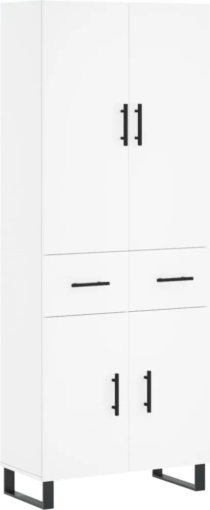 vidaXL Dulap înalt, alb, 69,5x34x180 cm, lemn compozit