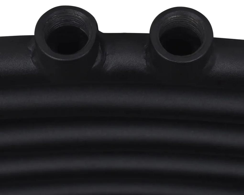 Radiator baie port-prosop incalzire centrala, curbat,negru,600x1424 mm 1, Negru, 600 x 1424 mm, Curbat
