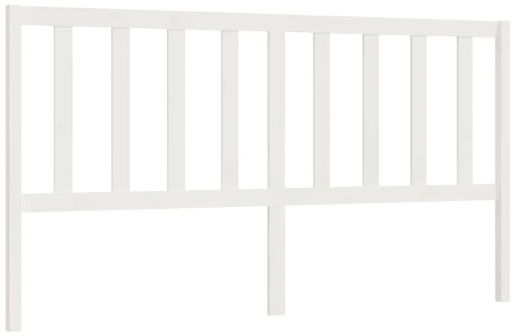 817756 vidaXL Tăblie de pat, alb, 186x4x100 cm, lemn masiv de pin