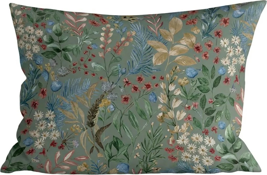 Husa din bumbac pentru perna LUNARIA 70x90 cm, verde