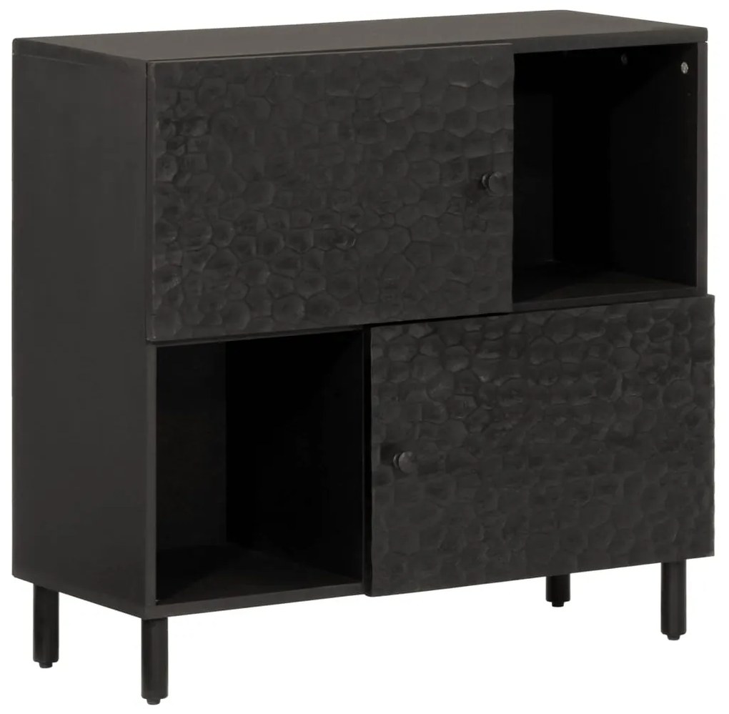 vidaXL Dulap lateral, negru, 80x33x75 cm, lemn masiv de mango